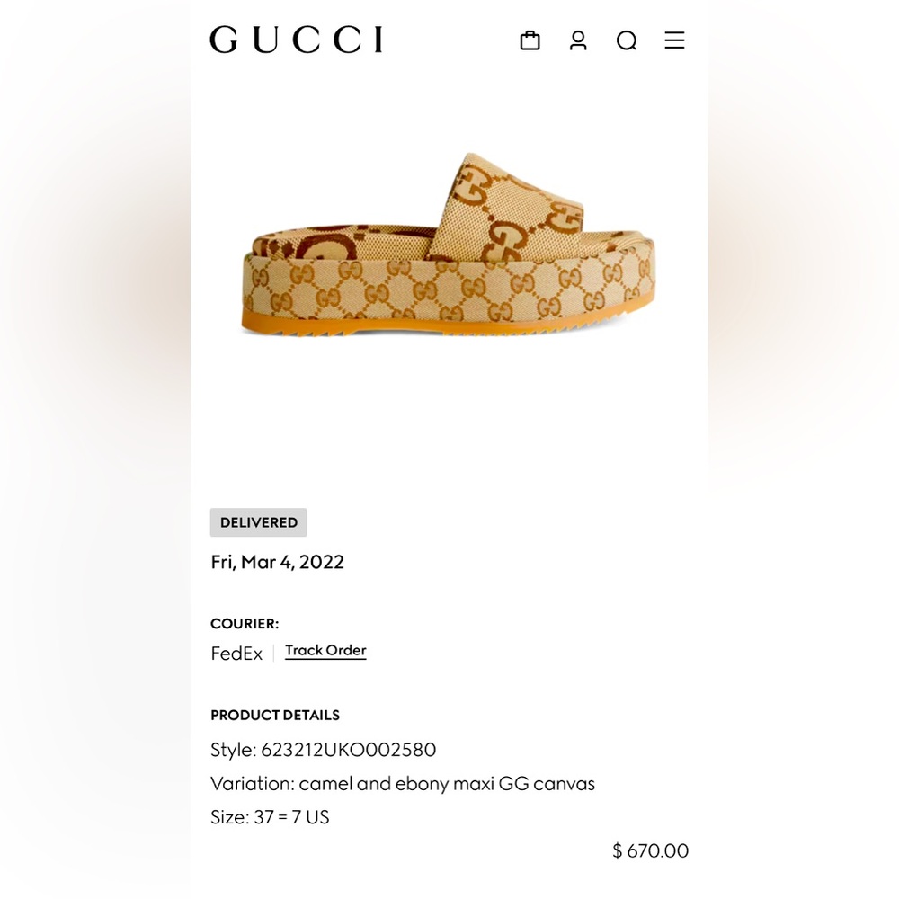 Gucci women’s platform slide sandal.